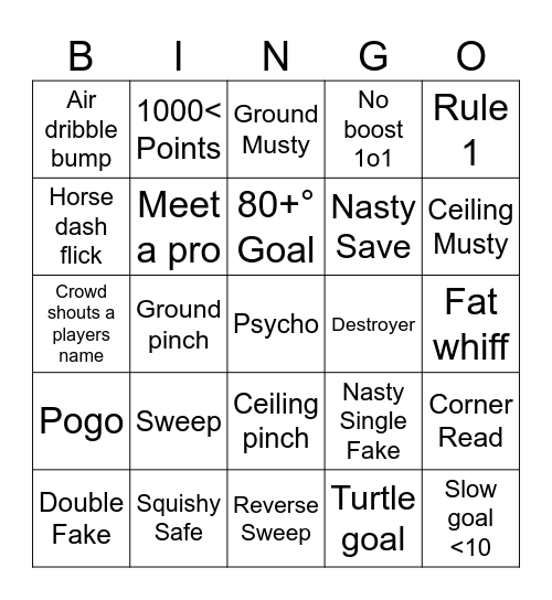 RLCS 2023 Bingo Card