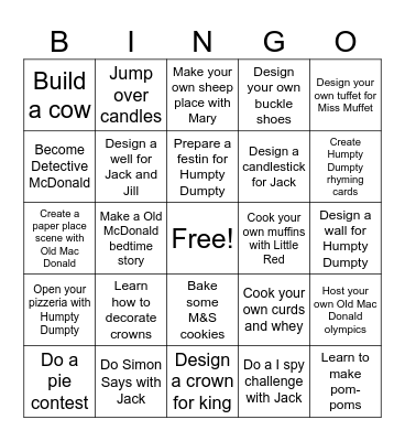 Old Mac Donald bedtime stories activities Bingo Card