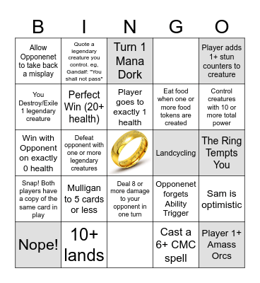 Magic Bingo Card
