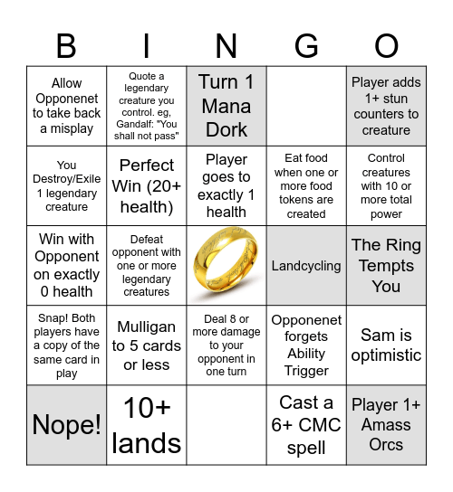 Magic Bingo Card