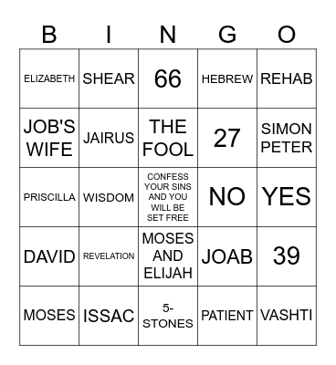 BIBLE Bingo Card