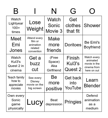 Bily Biomn Bingo Card