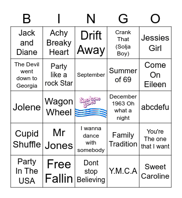 Sing Along Bingo Card