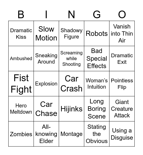 BINGOFLIX! Grease 2 (1982) Bingo Card