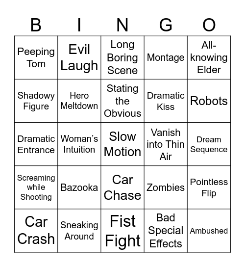 BINGOFLIX! Grease 2 (1982) Bingo Card