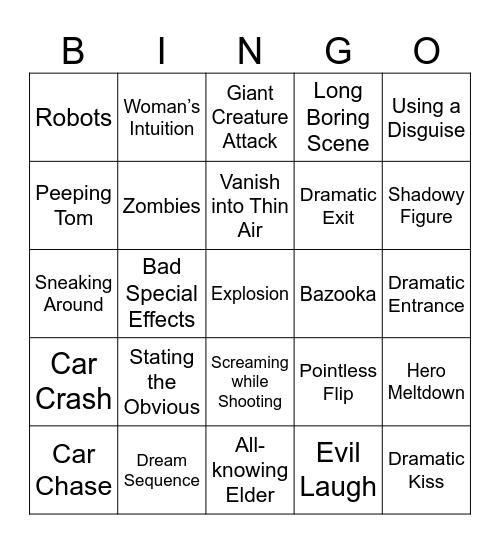 BINGOFLIX! Grease 2 (1982) Bingo Card