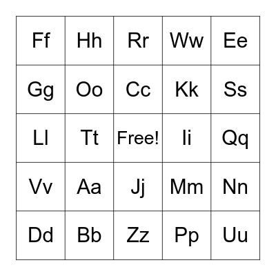 Phonics with Pheobe Bingo Card