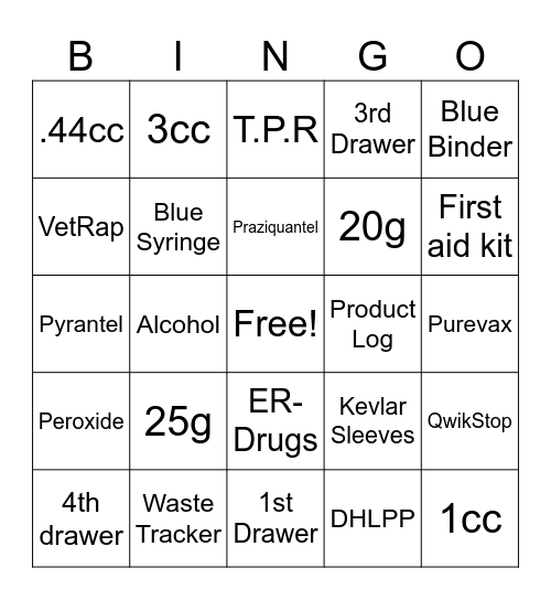 Clinic Assistant Bingo Card