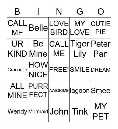 Valentine's Day Bingo Card