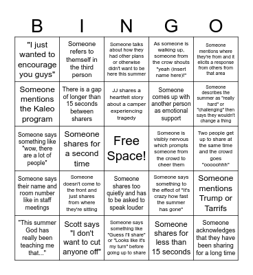 2025 - Sharing Bingo Card