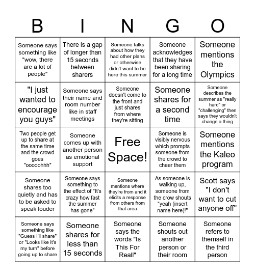 2024 - Sharing Bingo Card