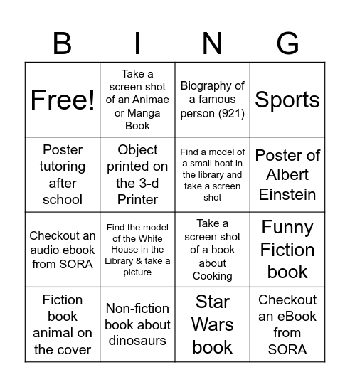 Library Bingo Card