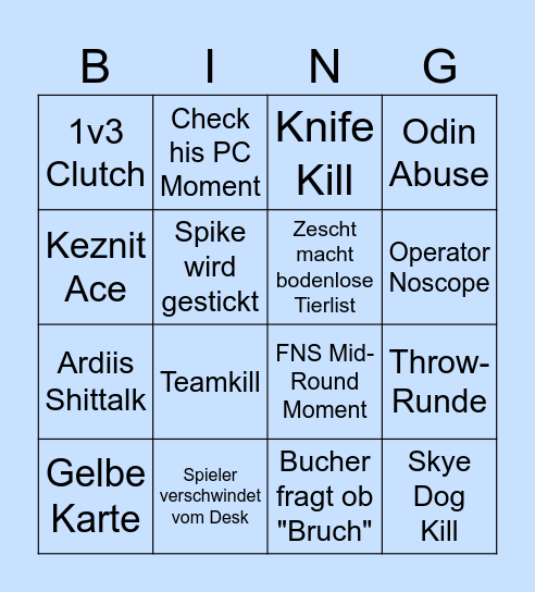 VCT Champions Bingo Tag 5 Bingo Card