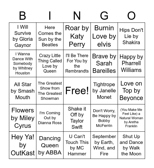 Feel Good Bingo Card