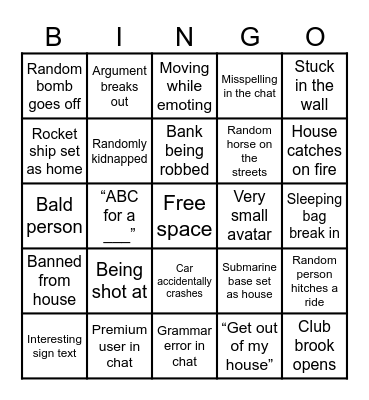 Brookhaven Bingo Card