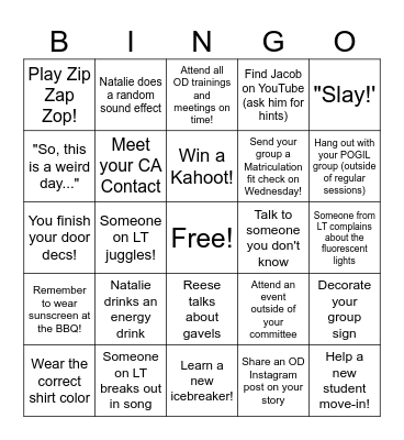 OD Leader Bingo 2023! Bingo Card