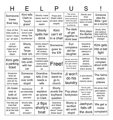 Lake George Trip Bingo Card