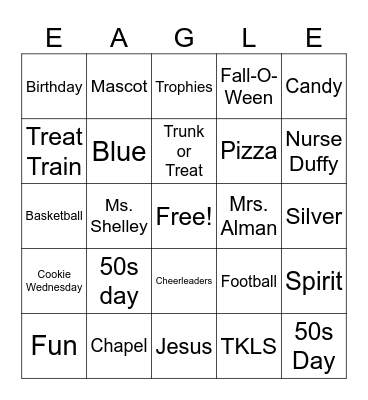 Welcome To Trinity Bingo Card