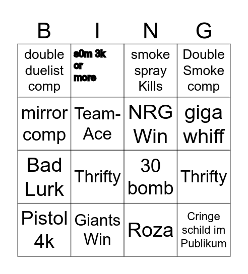 Bingo Valorando Bingo Card