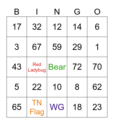 Westgate Smoky Mountains Bingo Card
