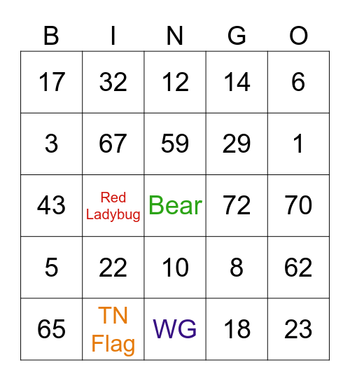 Westgate Smoky Mountains Bingo Card