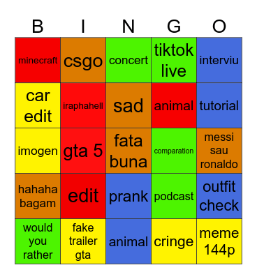 ma ce Bingo Card