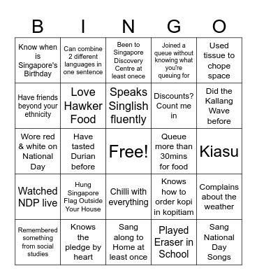 MTS NDP 2023 Bingo Card