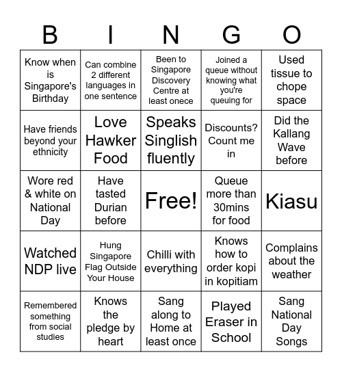 MTS NDP 2023 Bingo Card