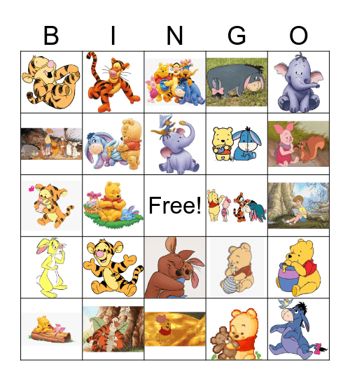 Winnie the Pooh Bingo Card