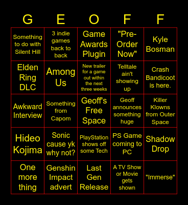Gamescom ONL Bingo Card