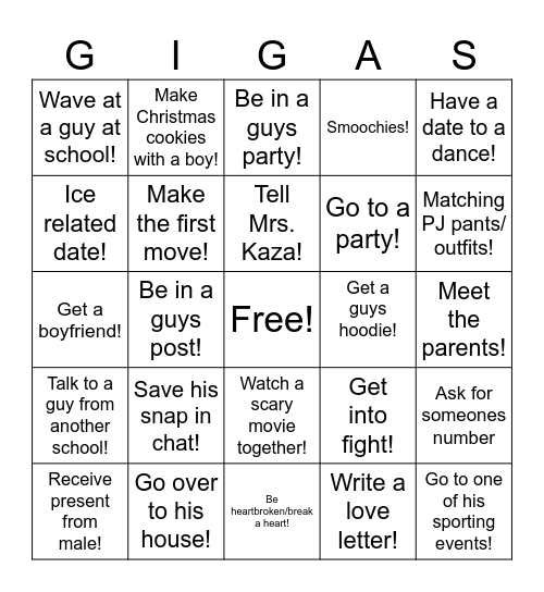 GIGA GANG BINGO 2 Bingo Card