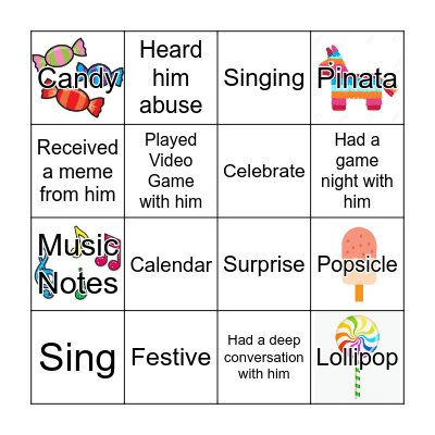 Aditya's Birthday Bingo! Bingo Card