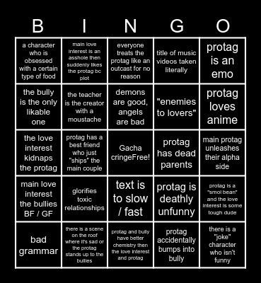 Gacha mini movie bingo Card