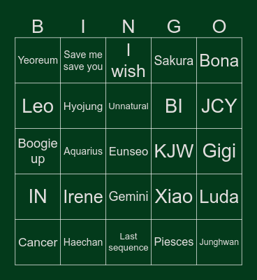 TAJ01HEESEUNG Bingo Card