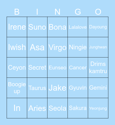 Ruqa ckeup binngow Bingo Card