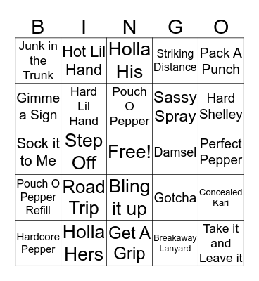 Damsel in Defense Bingo Card