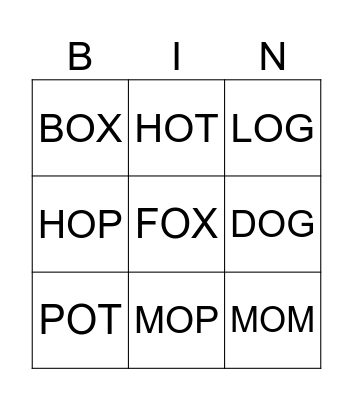 ALPHABET PHONICS, TERM 5, WK 12 Bingo Card