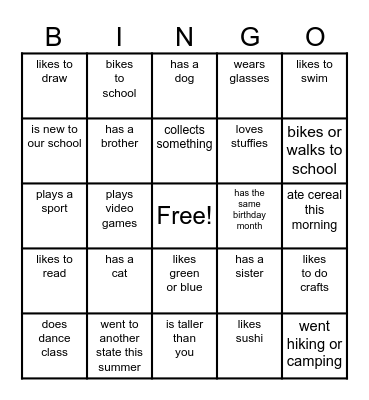 Find Someone Who... Bingo Card