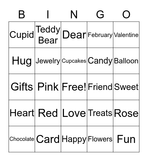 Valentine's Day Bingo Card