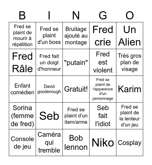 Bingo JDG Bingo Card