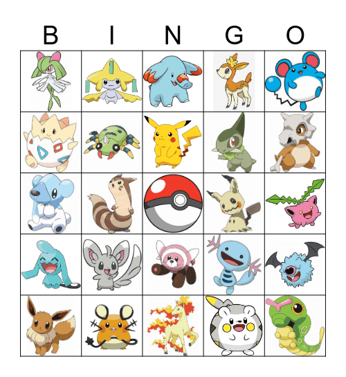 I CHOOSE YOU! Bingo Card