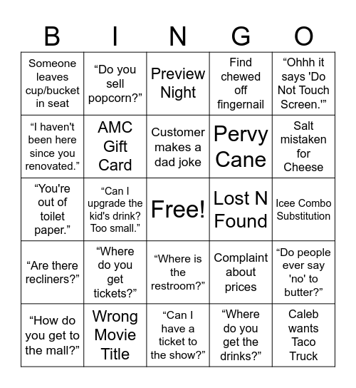 RMC Bingo Card