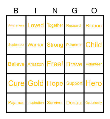 Amazon Goes Gold Bingo Card