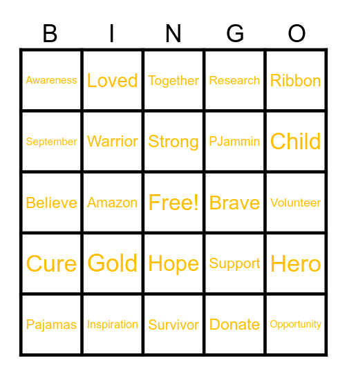 Amazon Goes Gold Bingo Card