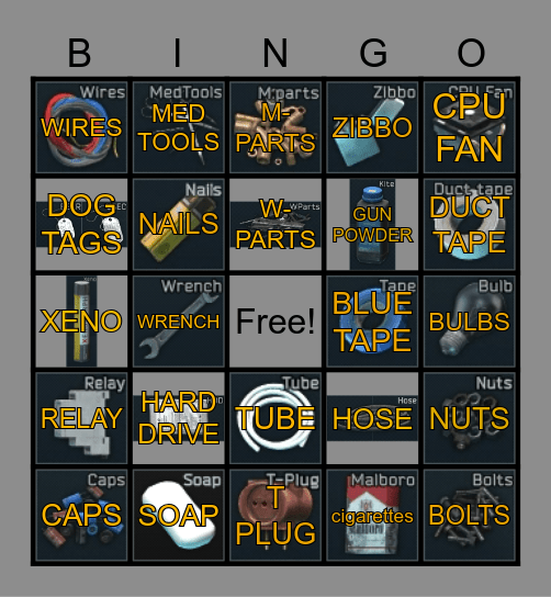 Kilo's EFT Bingo Card