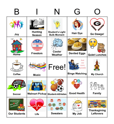 Gratitude 2023 Bingo Card