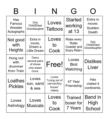 Getting to Know You Bingo Card