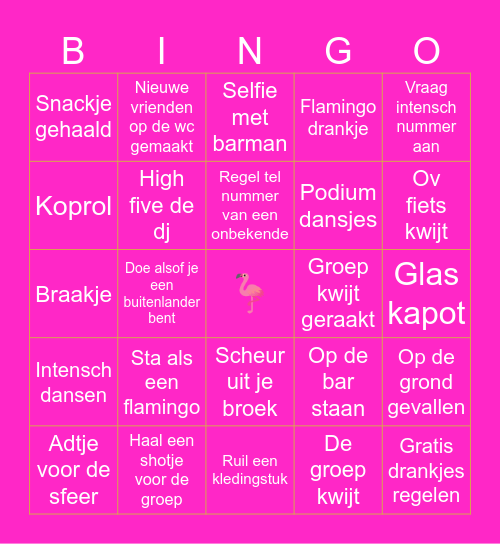 Intensche Agga Bingo Card