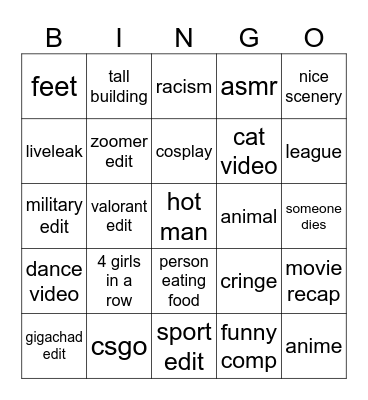 douyin BINGO Card