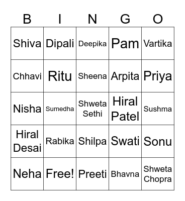 Summer Soiree Bingo Card